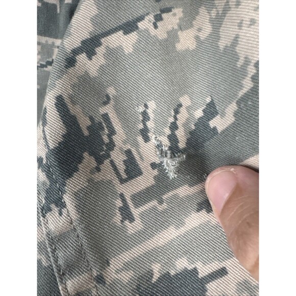 US Military Mens Green Camo Civil Air Patrol Field Button Down Jacket Distressed - Picture 8 of 12